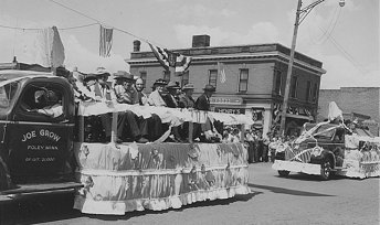 Joe Grow in the town parade